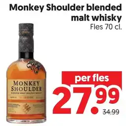 Dekamarkt Monkey Shoulder blended malt whisky aanbieding