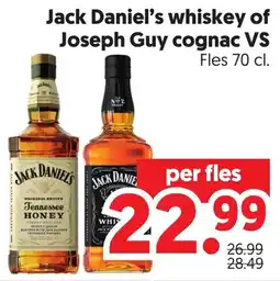 Dekamarkt Jack Daniel's whiskey of Joseph Guy cognac aanbieding