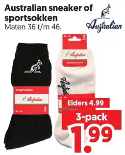 Dekamarkt Australian sneaker of sportsokken aanbieding