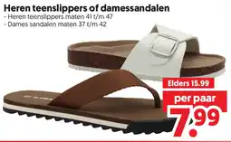 Dekamarkt Heren teenslippers of damessandalen aanbieding