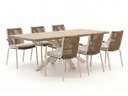 Kees Smit Bellagio Caronia/Montorio 220cm dining tuinset 7-delig stapelbaar aanbieding