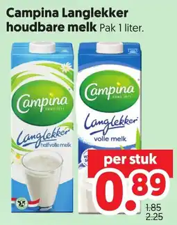 Dekamarkt Campina Langlekker houdbare melk aanbieding