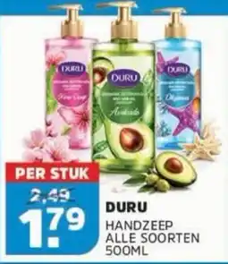 Sahan Supermarkten Duru handzeep alle soorten aanbieding