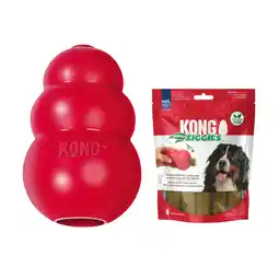 Zooplus KONG Classic Rood - KONG L (10 cm) + Kong Ziggies Enhanced (227 g) aanbieding