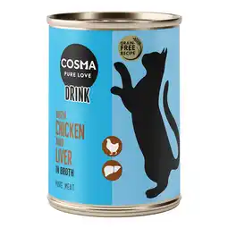 Zooplus 6x100 g Cosma Drink Kip en Kippenlever Katten Natvoer aanbieding