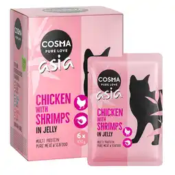 Zooplus 6x100g Thai / Asia Maaltijdzakjes Kip met Garnaal Cosma Kattenvoer aanbieding