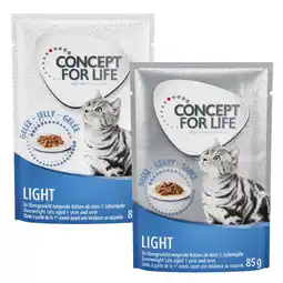 Zooplus 24x85g Gemengd Gelei & Saus Light in Saus en Gelei Concept for Life Kattenvoer aanbieding