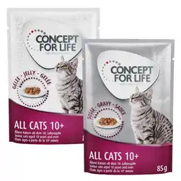 Zooplus 24x85g Gemengd Gelei & Saus All Cats 10+ in Saus en Gelei Concept for Life Kattenvoer aanbieding
