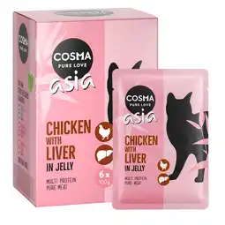 Zooplus 6x100g Thai / Asia Maaltijdzakjes Kip met Kippenlever Cosma Kattenvoer aanbieding