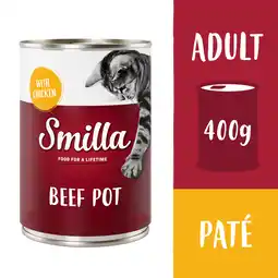 Zooplus 6x400g Rundvleesstukjes met Kip Smilla Kattenvoer aanbieding