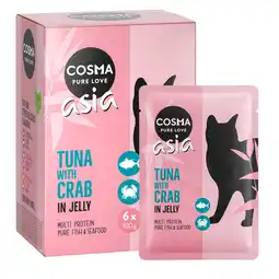 Zooplus 24x100g Maaltijdzakjes Tonijn & Krab Cosma Asia Kattenvoer aanbieding