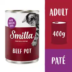 Zooplus 6x400g Rundvleesstukjes met Kippenlever Smilla Kattenvoer aanbieding