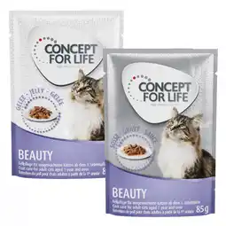 Zooplus 24x85g Gemengd Gelei & Saus Beauty in Saus en Gelei Concept for Life Kattenvoer aanbieding