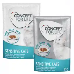 Zooplus 24x85g Gemengd Gelei & Saus Sensitive in Saus en Gelei Concept for Life Kattenvoer aanbieding