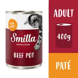 Zooplus 6x400g Rundvleesstukjes met Kalkoen Smilla Kattenvoer aanbieding