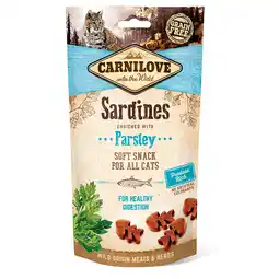 Zooplus Carnilove Halfvochtige Kattensnoepjes Sardientjes, Peterselie - 2 x 50 g aanbieding