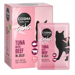 Zooplus 6x100g Thai / Asia Maaltijdzakjes Tonijn met Rund Cosma Kattenvoer aanbieding