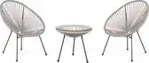 Bol.com Bistroset ACAPULCO II PE rotan Lichtgrijs aanbieding