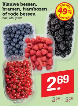 Coop blauwe bessen, bramen, frambozen of rode bessen aanbieding