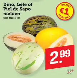Coop Dino, Gele of Piel de Sapo meloen aanbieding
