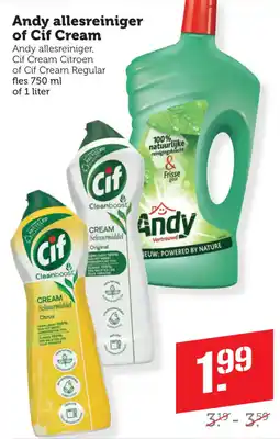 Coop Andy allesreiniger of Cif Cream aanbieding