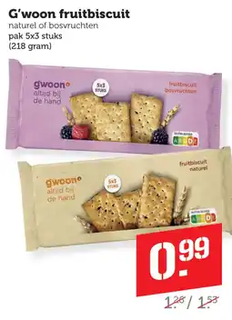 Coop G'woon fruitbiscuit aanbieding