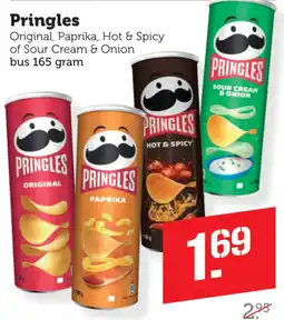 Coop Pringles Original, Paprika, Hot & Spicy of Sour Cream & Onion aanbieding