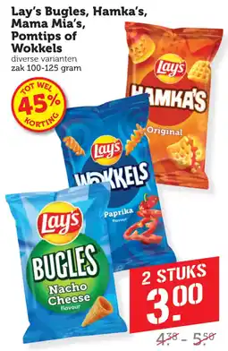Coop Lay's Bugles, Hamka's, Mama Mia's, Pomtips of Wokkels aanbieding