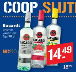 Coop Bacardi diverse varianten aanbieding