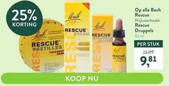 Holland & Barrett Op alle Bach Rescue Druppels 10ml aanbieding