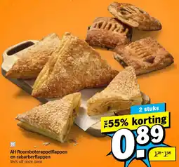 Albert Heijn AH Roomboterappelflappen en rabarberflappen aanbieding
