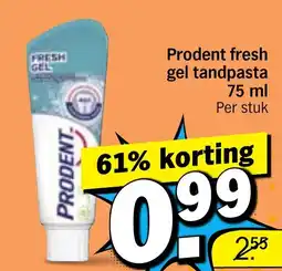 Albert Heijn Prodent fresh gel tandpasta aanbieding