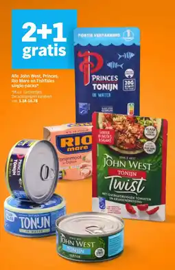 Albert Heijn Alle John West, Princes, Rio Mare en FishTales single-packs aanbieding