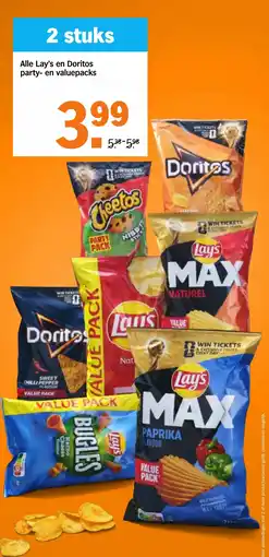 Albert Heijn Alle Lay's en Doritos party- en valuepacks aanbieding
