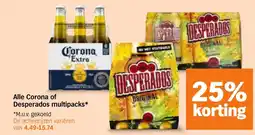 Albert Heijn Alle Corona of Desperados multipacks aanbieding