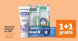 Albert Heijn Alle Oral-B tandpasta en GUM aanbieding