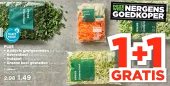 PLUS PLUS Andijvie grofgesneden, Boerenkool, Hutspot, Groene kool gesneden aanbieding