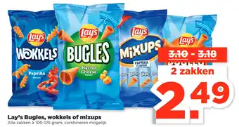 PLUS Lay's Bugles, wokkels of mixups aanbieding