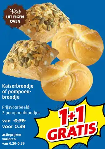 Boni Kaisebroodje of pompoen- broodje aanbieding