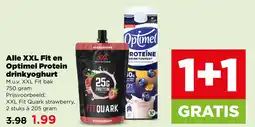 PLUS Alle XXL Fit en Optimel Protein drinkyoghurt aanbieding