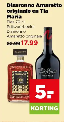 PLUS Disaronno Amaretto originale en Tia Maria aanbieding