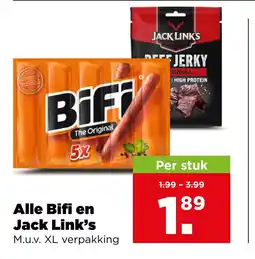 PLUS Alle Bifi en Jack Link's aanbieding