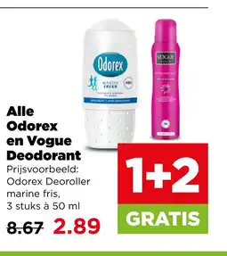 PLUS Alle Odorex en Vogue Deodorant aanbieding