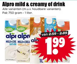 Dirk Alpro mild & creamy of drink aanbieding