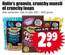 Dirk Holies granola, crunchy muesli of crunchy loops aanbieding