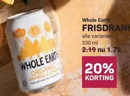 Ekoplaza Whole Earth frisdrank aanbieding
