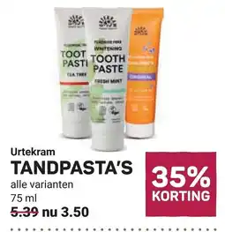Ekoplaza Urtekram tandpasta's aanbieding