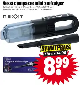Dirk Nexxt compacte mini stofzuiger aanbieding