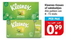 Hoogvliet Kleenex Tissues of Zakdoekjes aanbieding