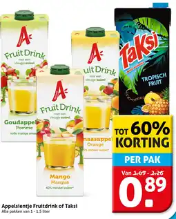 Hoogvliet Appelsientje Fruitdrink of Taksi aanbieding